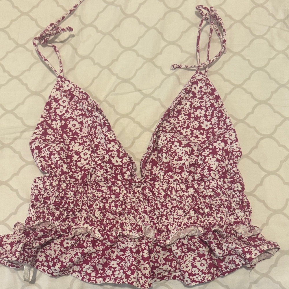 Floral Print Women's Top- size M (fits size S)